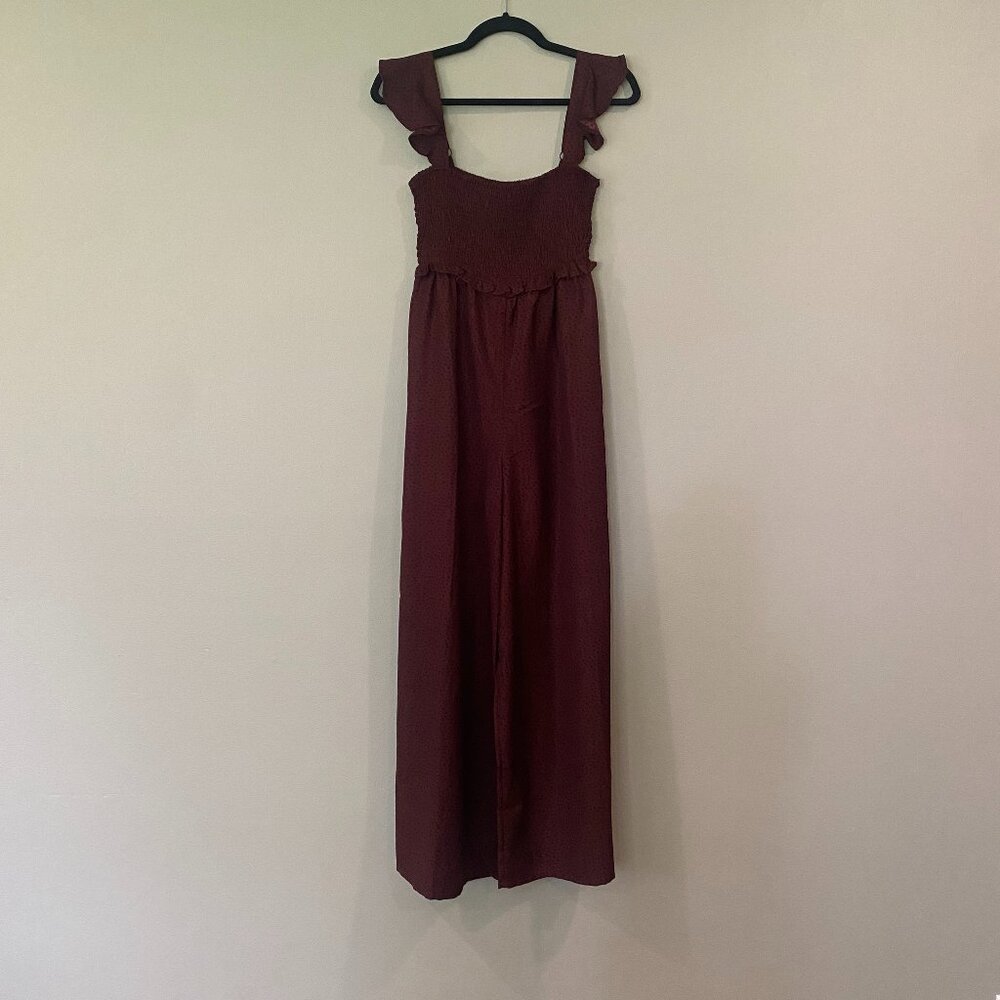 Francesca's Mi Ami Burgundy Jumpsuit Size Small